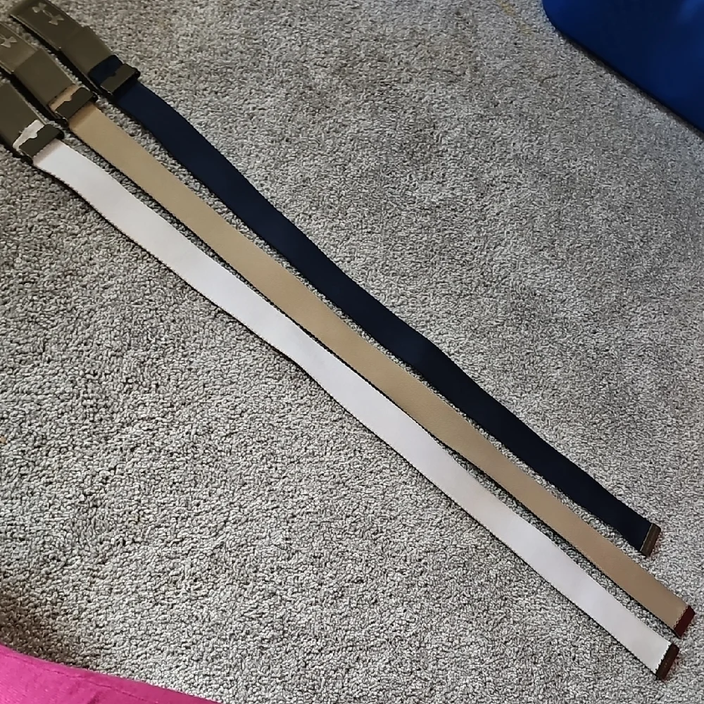 F💜🔹️Under Armour Kids Belt Set - Black, White, Tan
